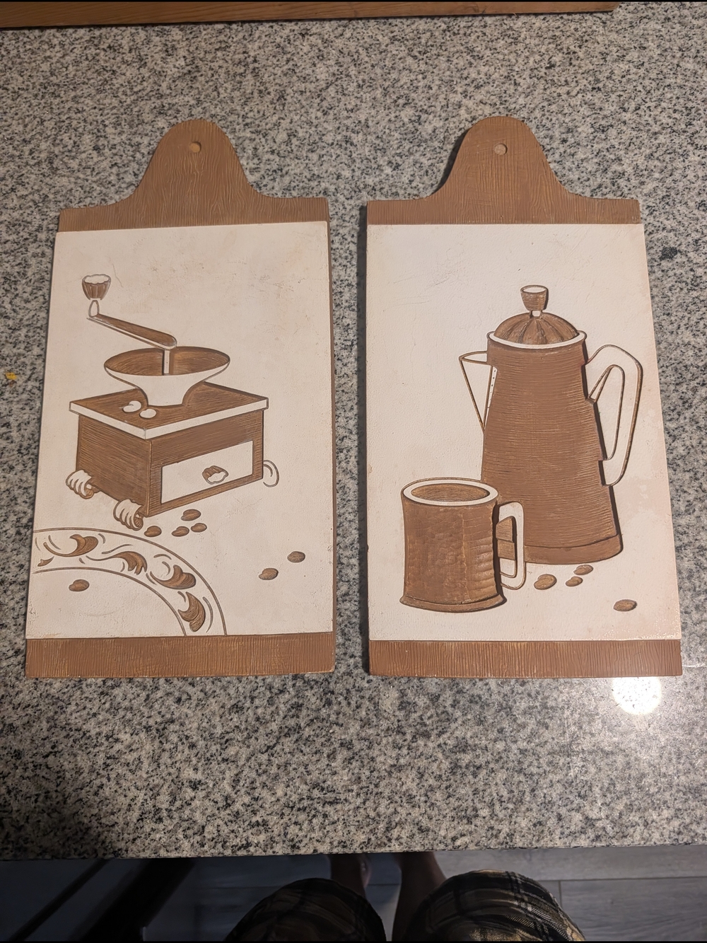 Rustic Brown Coffee Wall Plaque Set - Home Kitchen Decor